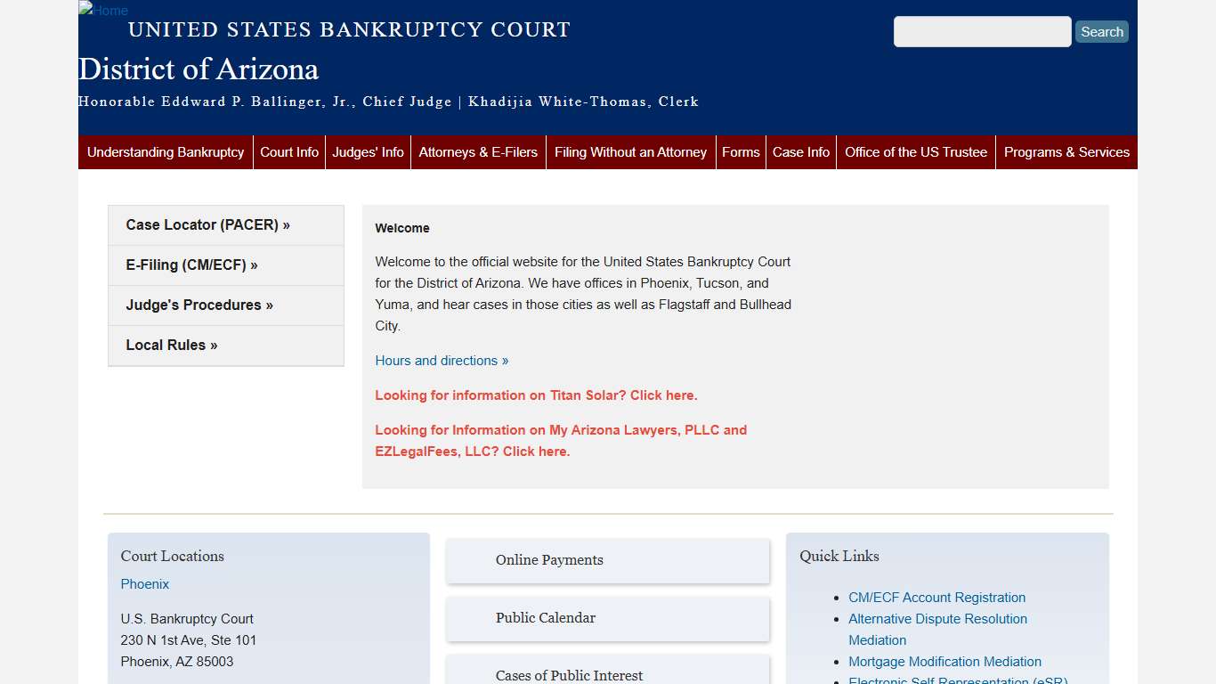 District of Arizona United States Bankruptcy Court